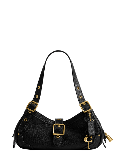 Coach Drifter 31 Leather Shoulder Bag, Black, B4/Black