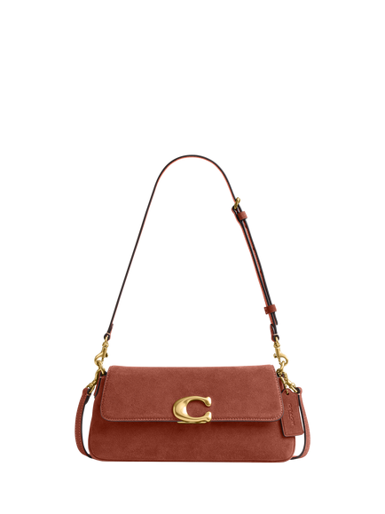 Coach Jet Suede Shoulder Bag, Clay, B4/Clay