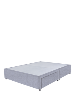 John Lewis Non-Sprung Upholstered 2 Drawer Divan Base, Small Double, Herringbone Grey