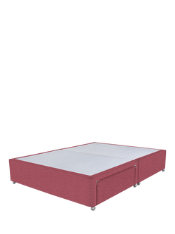 John Lewis Non-Sprung Upholstered 2 Drawer Divan Base, Small Double, Herringbone Rose
