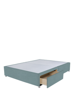 John Lewis Non-Sprung Upholstered 2 Drawer Divan Base, Small Double - view 2, Velveteen Sage