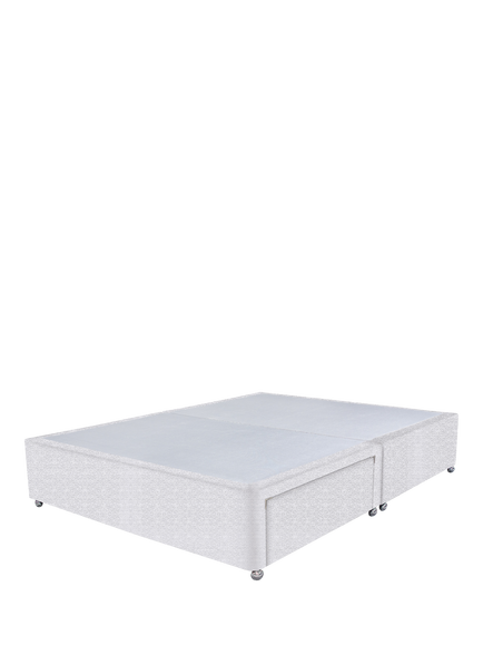 John Lewis Non-Sprung Upholstered 2 Drawer Divan Base, Small Double, Brushedweave Silver