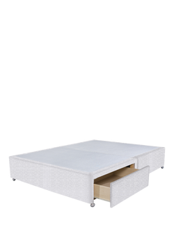 John Lewis Non-Sprung Upholstered 2 Drawer Divan Base, Small Double - view 2, Brushedweave Silver