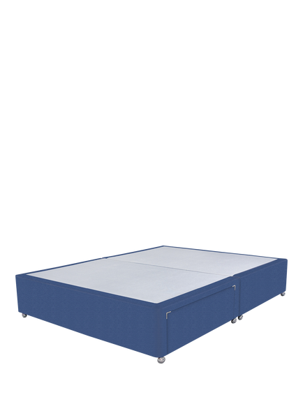 John Lewis Non-Sprung Upholstered 2 Drawer Divan Base, Small Double, Brushedweave Denim