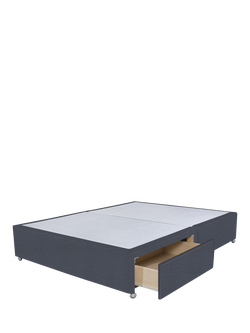 John Lewis Non-Sprung Upholstered 2 Drawer Divan Base, Double - view 2, Herringbone Shadow