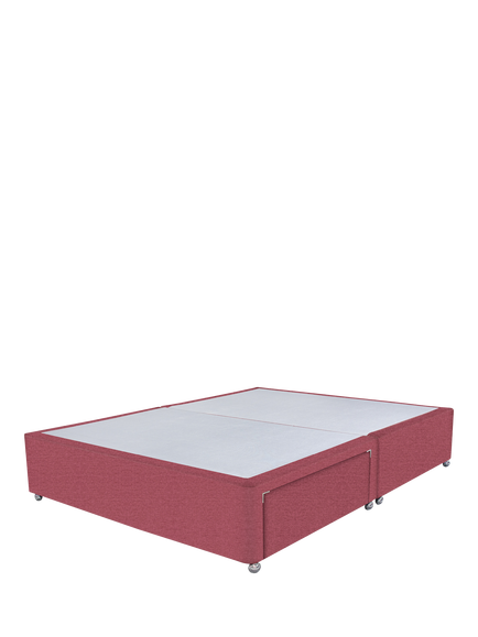 John Lewis Non-Sprung Upholstered 2 Drawer Divan Base, Double, Herringbone Rose