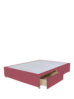 John Lewis Non-Sprung Upholstered 2 Drawer Divan Base, Double - view 2, Herringbone Rose