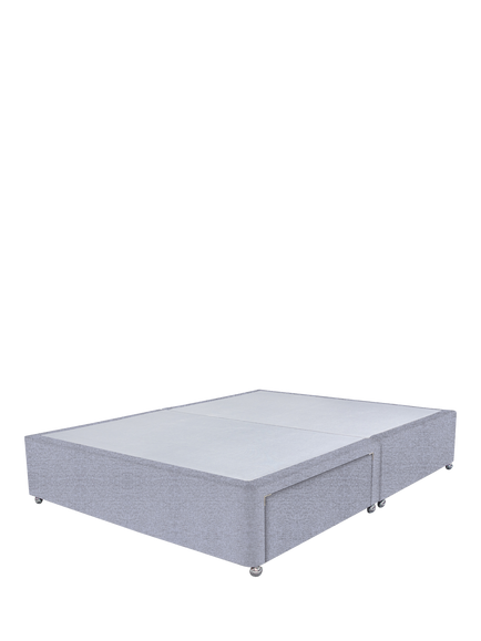 John Lewis Non-Sprung Upholstered 2 Drawer Divan Base, King Size, Herringbone Grey