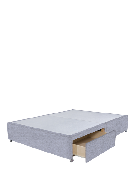 John Lewis Non-Sprung Upholstered 2 Drawer Divan Base, King Size - view 2, Herringbone Grey
