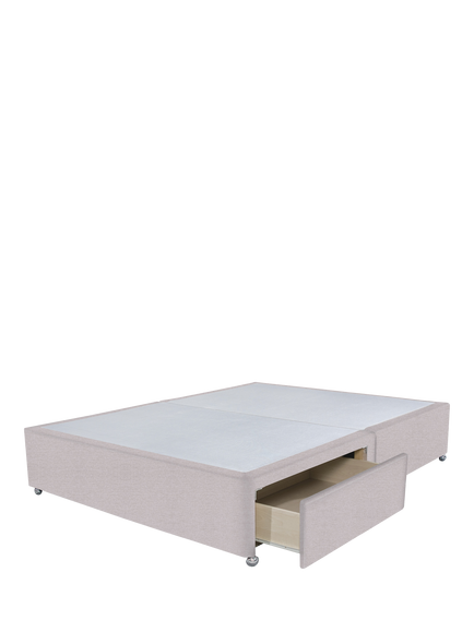 John Lewis Non-Sprung Upholstered 2 Drawer Divan Base, King Size - view 2, Herringbone Oat