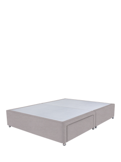 John Lewis Non-Sprung Upholstered 2 Drawer Divan Base, King Size, Velveteen Pebble