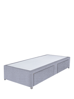 John Lewis Non-Sprung Upholstered 2 Drawer Divan Base, Single, Herringbone Grey