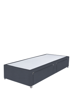 John Lewis Non-Sprung Upholstered 2 Drawer Divan Base, Single, Herringbone Shadow