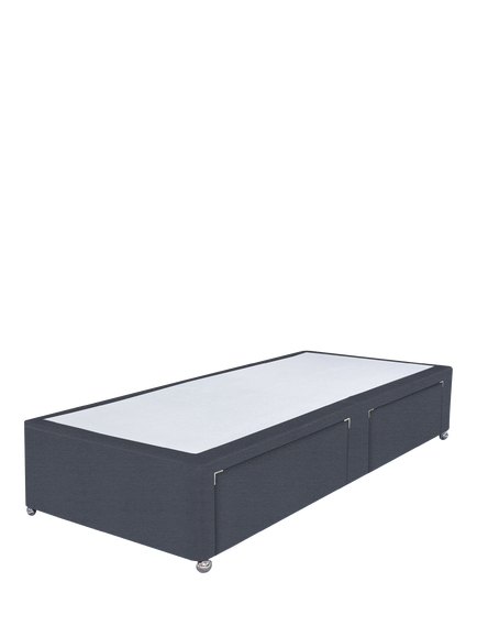 John Lewis Non-Sprung Upholstered 2 Drawer Divan Base, Single, Herringbone Shadow