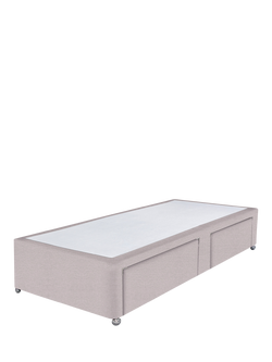 John Lewis Non-Sprung Upholstered 2 Drawer Divan Base, Single, Herringbone Oat