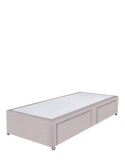 John Lewis Non-Sprung Upholstered 2 Drawer Divan Base, Single, Herringbone Oat