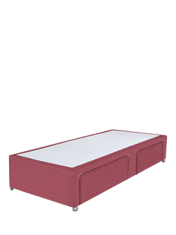 John Lewis Non-Sprung Upholstered 2 Drawer Divan Base, Single, Herringbone Rose