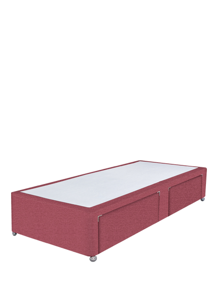 John Lewis Non-Sprung Upholstered 2 Drawer Divan Base, Single, Herringbone Rose