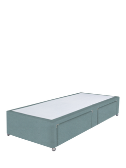 John Lewis Non-Sprung Upholstered 2 Drawer Divan Base, Single, Velveteen Sage