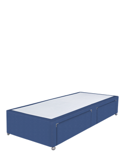 John Lewis Non-Sprung Upholstered 2 Drawer Divan Base, Single, Brushedweave Denim