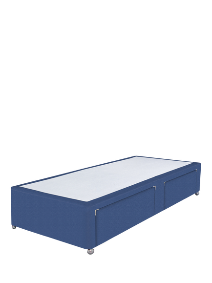 John Lewis Non-Sprung Upholstered 2 Drawer Divan Base, Single, Brushedweave Denim