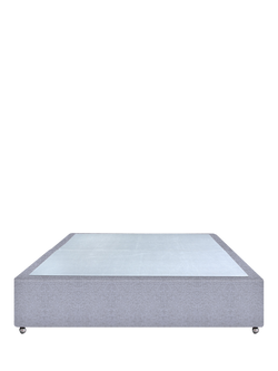 John Lewis Non-Sprung Upholstered Divan Base, Double - view 2, Herringbone Grey