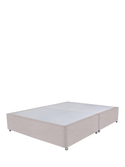 John Lewis Non-Sprung Upholstered Divan Base, Double, Velveteen Cream