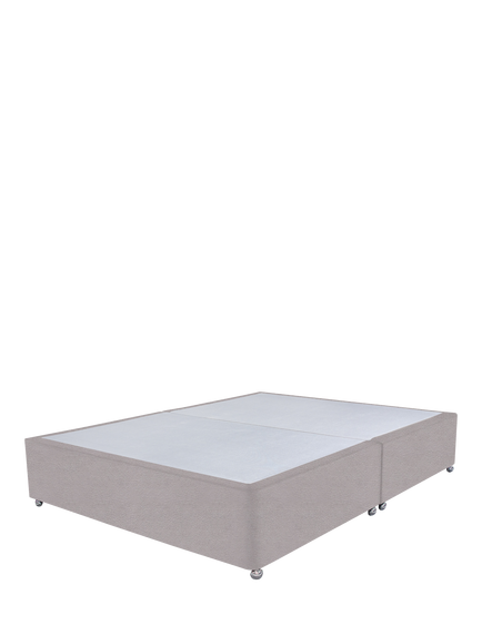 John Lewis Non-Sprung Upholstered Divan Base, King Size, Velveteen Pebble