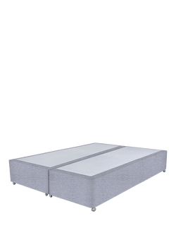 John Lewis Non-Sprung Upholstered Divan Base, Super King Size, Herringbone Grey