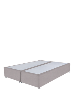 John Lewis Non-Sprung Upholstered Divan Base, Super King Size, Velveteen Pebble
