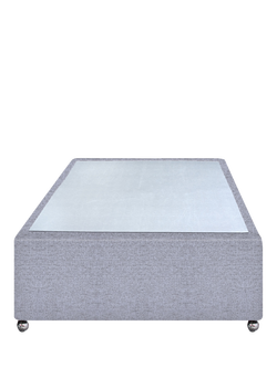 John Lewis Non-Sprung Upholstered Divan Base, Single - view 2, Herringbone Grey
