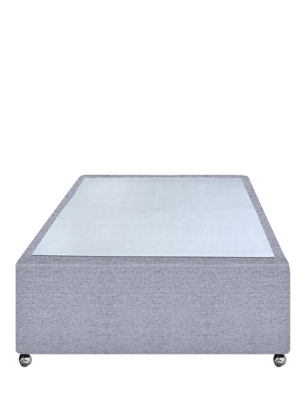 John Lewis Non-Sprung Upholstered Divan Base, Single - view 2, Herringbone Grey