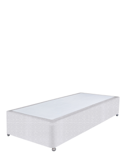John Lewis Non-Sprung Upholstered Divan Base, Single, Brushedweave Silver