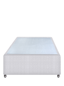John Lewis Non-Sprung Upholstered Divan Base, Single - view 2, Brushedweave Silver