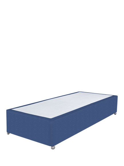 John Lewis Non-Sprung Upholstered Divan Base, Single, Brushedweave Denim
