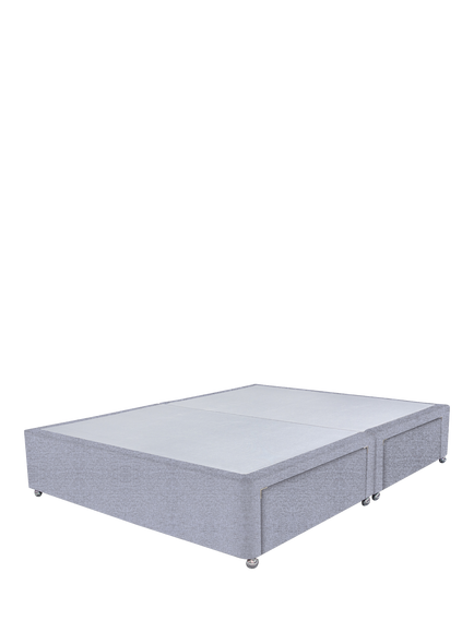 John Lewis Non-Sprung Upholstered 4 Drawer Divan Base, Small Double, Herringbone Grey