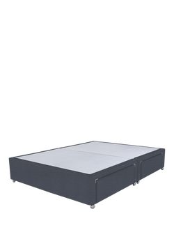 John Lewis Non-Sprung Upholstered 4 Drawer Divan Base, Small Double, Herringbone Shadow