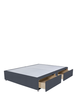 John Lewis Non-Sprung Upholstered 4 Drawer Divan Base, Small Double - view 2, Herringbone Shadow