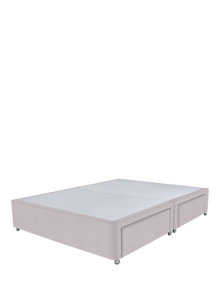 John Lewis Non-Sprung Upholstered 4 Drawer Divan Base, Small Double, Herringbone Oat