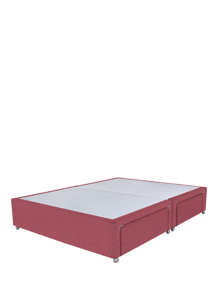 John Lewis Non-Sprung Upholstered 4 Drawer Divan Base, Small Double, Herringbone Rose