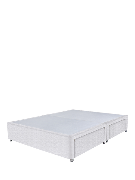 John Lewis Non-Sprung Upholstered 4 Drawer Divan Base, Small Double, Brushedweave Silver