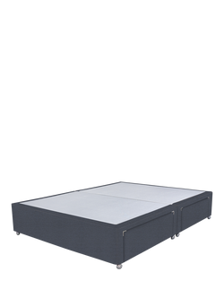 John Lewis Non-Sprung Upholstered 4 Drawer Divan Base, Double, Herringbone Shadow