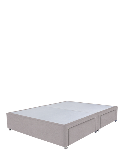 John Lewis Non-Sprung Upholstered 4 Drawer Divan Base, Double, Velveteen Pebble