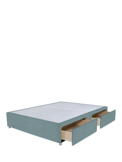 John Lewis Non-Sprung Upholstered 4 Drawer Divan Base, Double - view 2, Velveteen Sage