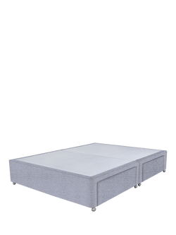 John Lewis Non-Sprung Upholstered 4 Drawer Divan Base, King Size, Herringbone Grey