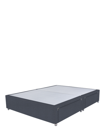 John Lewis Non-Sprung Upholstered 4 Drawer Divan Base, King Size, Herringbone Shadow