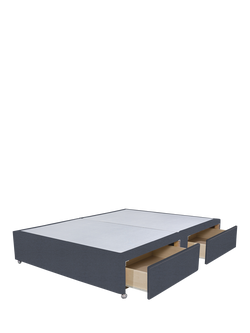 John Lewis Non-Sprung Upholstered 4 Drawer Divan Base, King Size - view 2, Herringbone Shadow