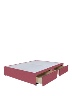 John Lewis Non-Sprung Upholstered 4 Drawer Divan Base, King Size - view 2, Herringbone Rose