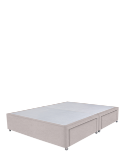 John Lewis Non-Sprung Upholstered 4 Drawer Divan Base, King Size, Velveteen Cream