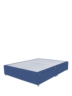 John Lewis Non-Sprung Upholstered 4 Drawer Divan Base, King Size, Brushedweave Denim